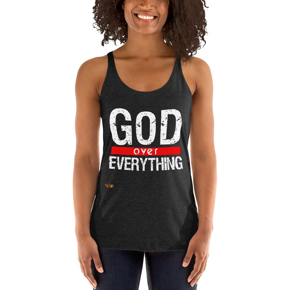 God over everything Women's Racerback Tank - SoulFire Clothing - Shirts
